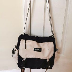 Maishidai Black and White Unisex Messenger Bag